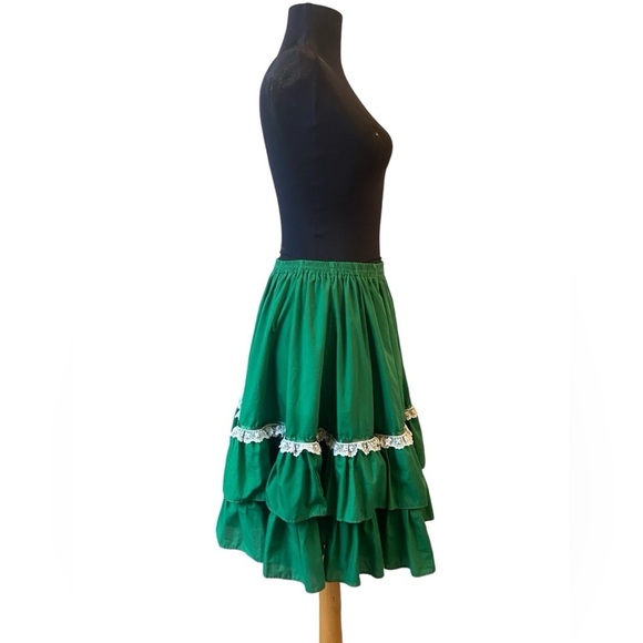 Vintage Kate Schorer Kelly Green Circle Skirt - Picture 10 of 14
